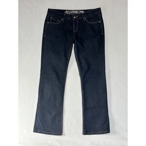 Express Stella Boot Cut Jeans Womens 8 Dark Wash Low Rise Blue Denim